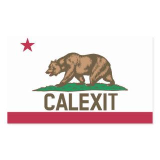 CALEXIT California Bear Flag Rectangular Sticker