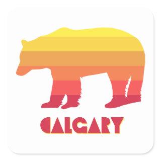 Calgary Alberta Rainbow Bear Square Sticker
