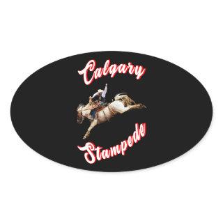 Calgary Canada Hourse July Riders Calgary Stampede Oval Sticker