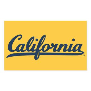 California Blue Script Rectangular Sticker