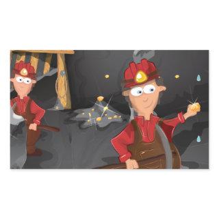 California Gold Mine Miners Rectangular Sticker