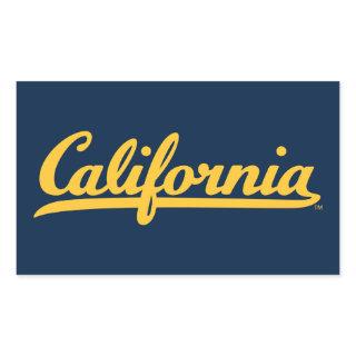 California Gold Script Rectangular Sticker