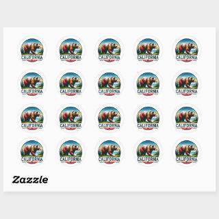 California, Grizzly Bear, Classic Round Sticker
