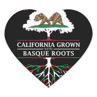 California Grown with Basque Roots Heart Sticker