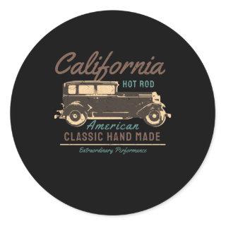 California Hot Rod Vintage Car Classic Round Sticker