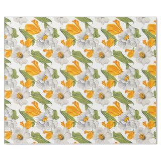 California poppies white daffodils pattern