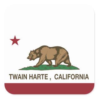 California Republic Flag Twain Harte Square Sticker