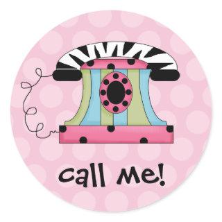 Call me! classic round sticker
