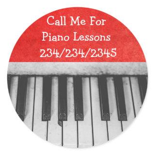 Call Me For Piano Lessons Promotional Stickers
