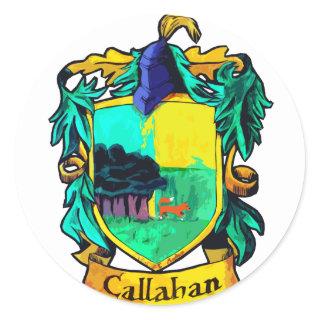 Callahan Family Crest (cutout) Classic Round Sticker