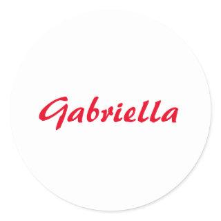 Calligraphy Elegant Red White Plain Simple Name Classic Round Sticker