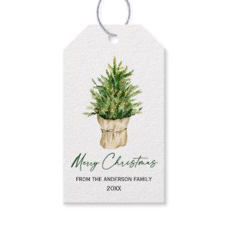Calligraphy Ink Script Watercolor Tree Minimalist Gift Tags
