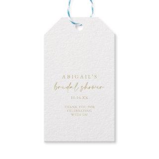 Calligraphy Modern Elegant Gold Bridal Shower  Gift Tags