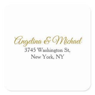 Calligraphy Professional Elegant Gold Color Square Sticker