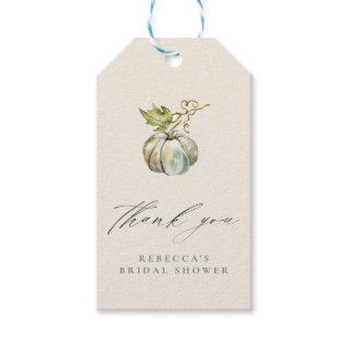 Calligraphy Pumpkin Bridal Shower Thank You Gift Tags