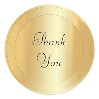 Calligraphy Script Faux Gold Modern Template Classic Round Sticker