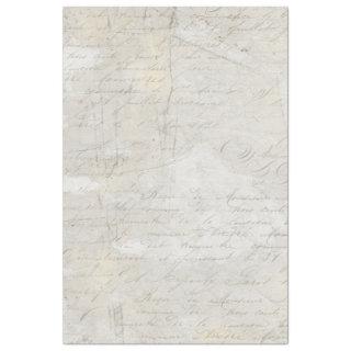 Calligraphy Script Gray Beige Marble Decoupage Tissue Paper
