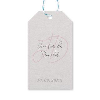 Calligraphy trendy classical script monogram gift tags