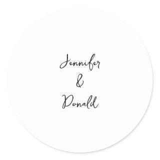 Calligraphy trendy classical script plain personal classic round sticker