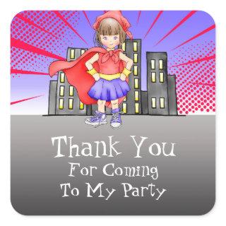 Calling All Superheroes Thank You Square Sticker