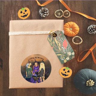 Calling All Witches Halloween Birthday Classic Round Sticker