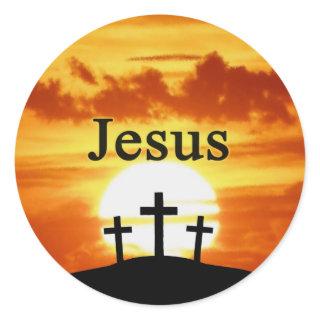 Calvary sunrise Jesus sticker