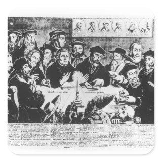Calvin and Luther (engraving) Square Sticker