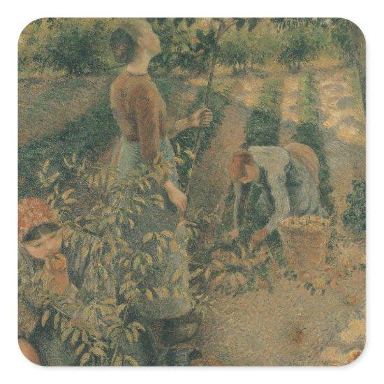 Camille Pissarro | The Apple Pickers, 1886 Square Sticker