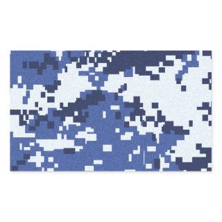 camo02 BLUES WHITE CAMOUFLAGE PATTERN BACKGROUNDS Rectangular Sticker