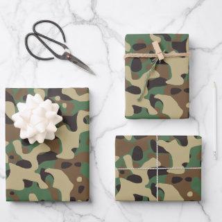 Camo Camouflage Green Brown Beige Army Military  Sheets