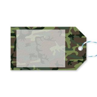 Camouflage Camo Green Brown Pattern Gift Tags