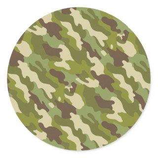 Camouflage Classic Round Sticker