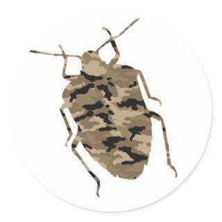 Camouflage Cockroach Silhouette Classic Round Sticker