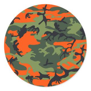 Camouflage design classic round sticker