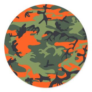 Camouflage design classic round sticker