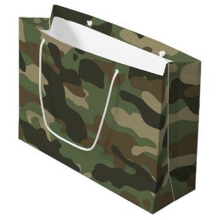 Camouflage Green Camo Army Pattern Large Gift Bag