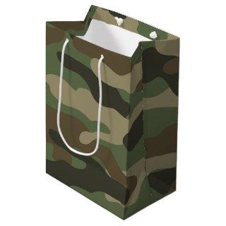 Camouflage Green Camo Army Pattern Medium Gift Bag