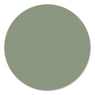 Camouflage Green Solid Color Classic Round Sticker