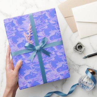 Camouflage Pastel Blue Abstract Pattern