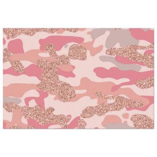 Camouflage Rose Gold Blush Pink Camo Army Pattern  Tissue Paper