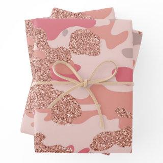 Camouflage Rose Gold Blush Pink Camo Army Pattern   Sheets