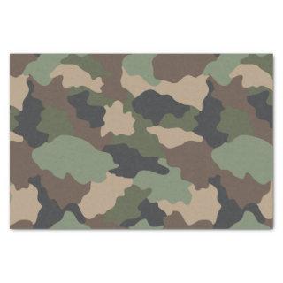 Camouflage Woodland Camo Military Khaki Tan Black Tissue Paper