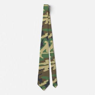 Camouflage Woodlands Pattern  Neck Tie