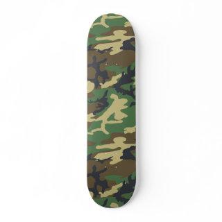 Camouflage Woodlands Pattern Skateboard