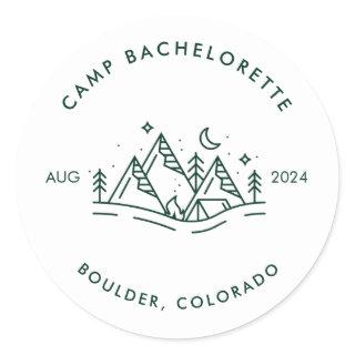 Camp Bachelorette Round Sticker