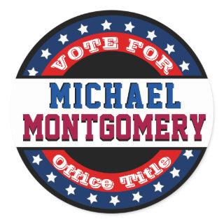 Campaign Election Template Classic Round Sticker