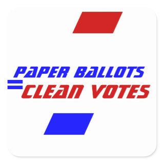 Campaign for clean vote election Paper Ballot Square Sticker