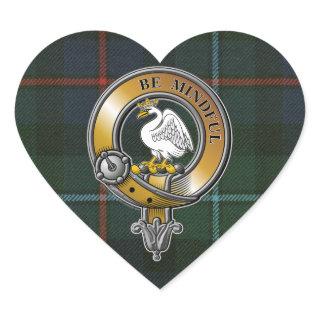 Campbell Cawdor Tartan & Badge Heart Sticker