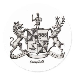 CAMPBELL FAMILY CREST CLASSIC ROUND STICKER