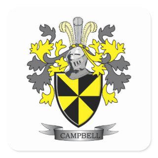 Campbell Family Crest Coat of Arms Square Sticker